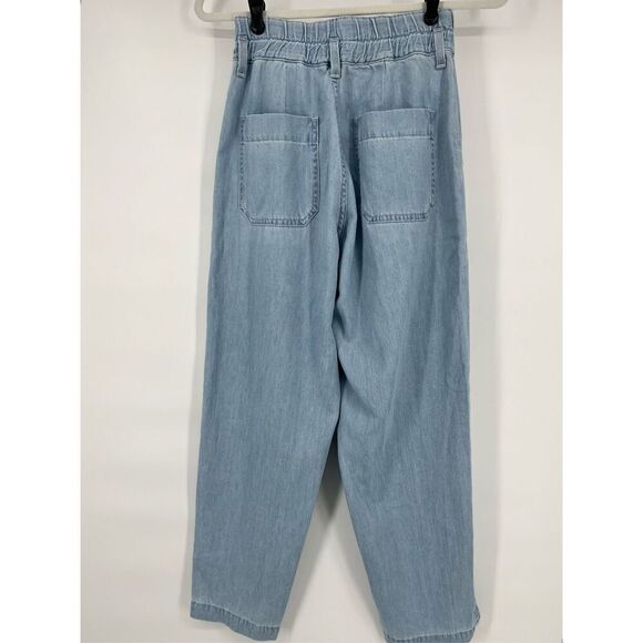 AG Adriano Goldschmied High Rise Barrel Jean Paperbag Roxbury Silk Blend Size 24 - Picture 2 of 9